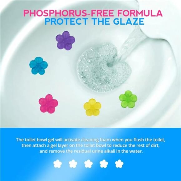 Toilet Gel Stamps 60 Count Floral Scented Bowl Cleaner Air Freshener Set - Picture 4 of 7